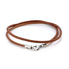 BICO 3mm Brown Leather Necklace 29 inch Long (CL7 Brown 29in)