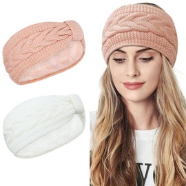Kavya Women's Winter Headband Ear Warmers Women's Elastic Headband Winter Lined Headbands Girls Knitted Hair Band Headwrap Thick Headband