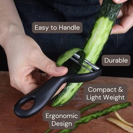Vegetable Peeler with Stainless Steel Sharp Blade, Non-Slip Ergonomic Handle. Y Shaped Julienne Peeler for Potato,Carrot,Cucumber,Citrus,Garlic,Orange,Lemon,Apple,Cocktails and Garnish Citrus Zester