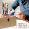 VIKOS Products 10.71x8x5.66-Inch Unfinished Wooden Box with Hinged Lid &