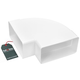 KOTARBAU® Deflector 120 mm x 60 mm Horizontal 90° Duct Elbow Duct Connector Square Flat Duct Exhaust Air Supply Air Plastic Angle Air Duct White