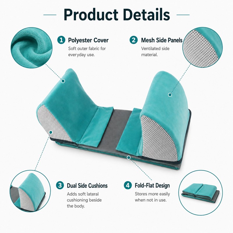 Wheelchair Side Support Pillow for Posture – Polyester Back Cushion