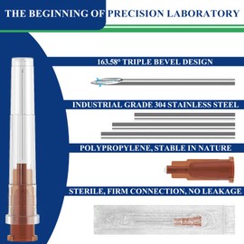 26 Guage 1 Inch Luer Lock Needle for Lab Measuring, Refilling Liquid, Inks and Plant, Individually Wrapped - 100 Per Box