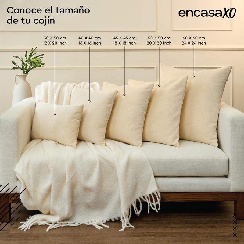 Encasa Homes Cushion Covers, 2 Pieces, 3 Sizes