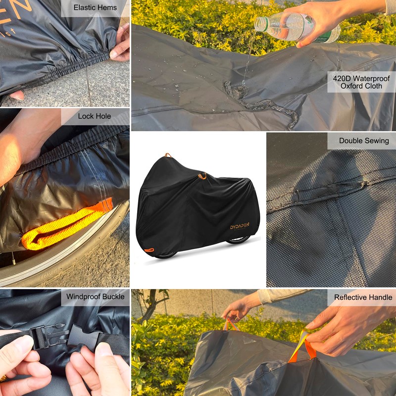 Bike Cover, DYDAPEN Bike Covers Outdoor Storage Waterproof 2 Bikes