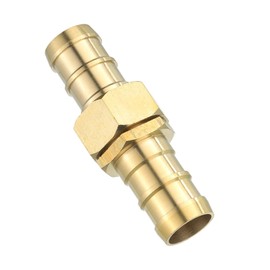 sourcing map 1 Pcs Brass Hose Barb Fitting Straight Connector Coupler, 13/16" ID Brass Fitting Air Hose Fittings with Washer for Connecting Water Fuel Air, Oil Hoses