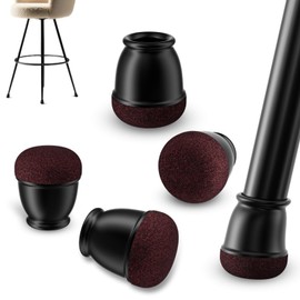 Ezprotekt 24 Pcs Extra Small Chair Leg Floor Protectors, Silicone Felt Chair Pads for Hardwood Floors, Round Chair Leg Caps, Felt Furniture Feet Covers for Dining Table, Black (XS Fit: 2/5"-11/20")