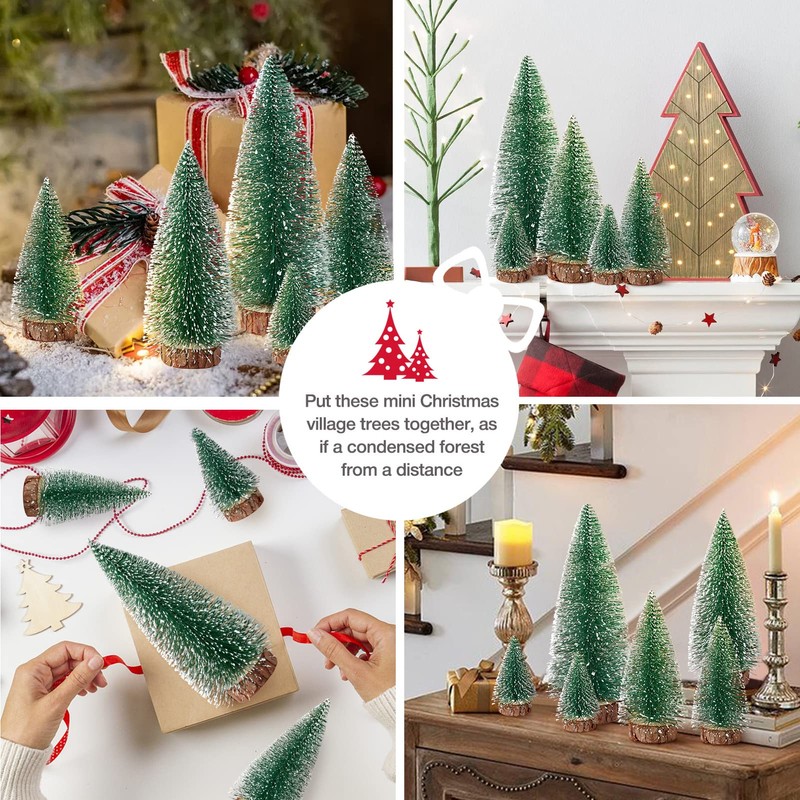Mini Christmas Trees Christmas Decor Artificial Christmas Decorations with 4