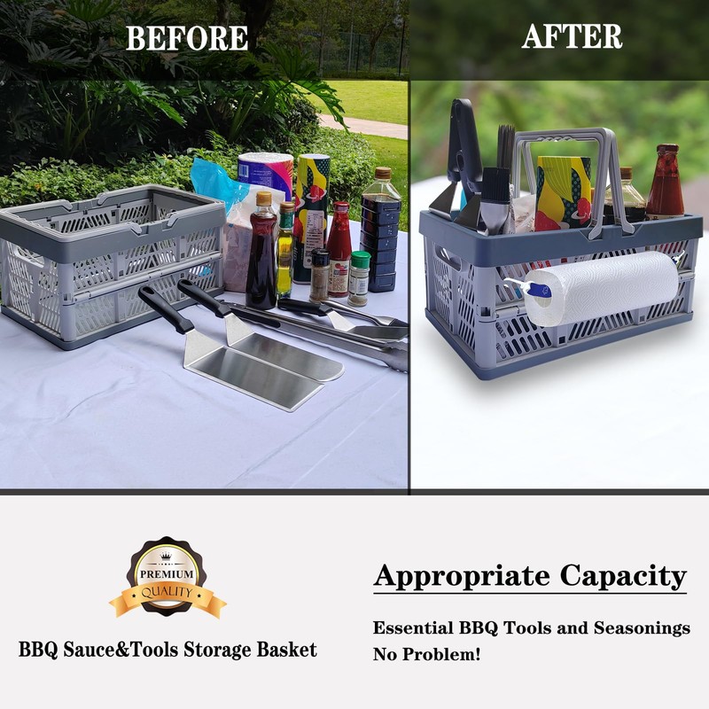 Rilltowpe BBQ Sauce&Tools Storage Basket it more convenient for you