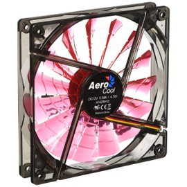 Aerocool Shark 14 cm Quad LED Fan with 15 Blade Fluid Dynamic Bearing - Red