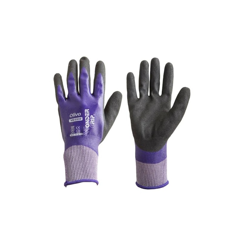 Uniworld WG518W Wonder Grip Oliva Purple XL Nitrile Coated Gloves