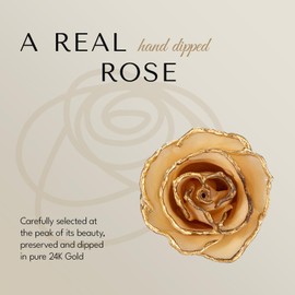 Forever Rose Hand-Dipped in 24K Gold, Diamond-Inspired April Birthstone with Sparkles, Real Rose in Luxury Gold Gift Box & Clear Glass Bud Vase – Perfect Ready for April Birthday or Any Occasion