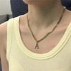 Gold Initial Necklace for Women Men Teens, 14K Gold Plated