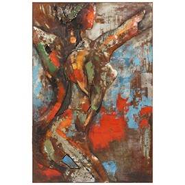 Empire Art Direct "Nude Study 2" Mixed Media Hand Painted Iron Wall Sculpture by Primo