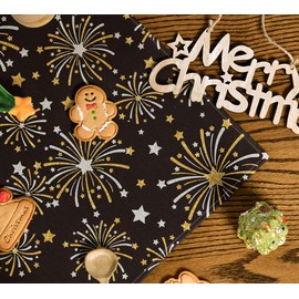 Artoid Mode Fireworks New Year 2025 Tablecloth, Winter Table Linen, Kitchen Table Decoration, Indoor, Holiday, Party Decor, 85 x 85 cm