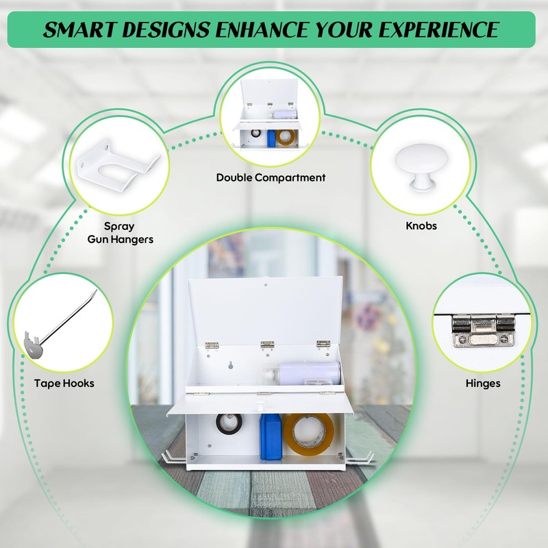 DITKOK White Magnetic Spray Booth Box, Wall Mounted Spray Booth