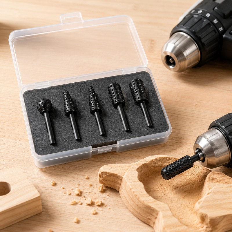 5-Piece Wood Carving Drill Bit Set for DIY Projects –