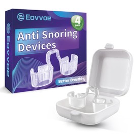 Anti Snoring Devices, Snore Stopper for Effective Snoring Solution, Increases Airflow, Individually Packaged, Reusable - 4 Pack
