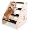 Dog Stairs Ramp, Wooden 4-Step Dog Ramp for Small/Medium/Older Dogs