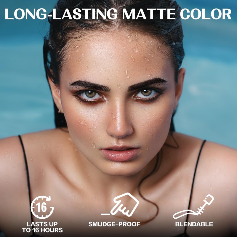 FOCALLURE Eyebrow Stamp and Eyebrow Stencil Kit, 24 Reusable Brow