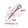 2" Eye Lag Self Tapping Drilling Point Dura-Screws Zinc (Qty