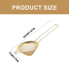Tea Strainer - Homiladi Fine Mesh Matcha Sieve & Sieve | Stainless Steel Loose Tea Filter with Handle in Gold | Mini Icing Sugar Sieve | Matcha Sifter for Matcha Powder, Icing Sugar​, Loose Leaf Tea