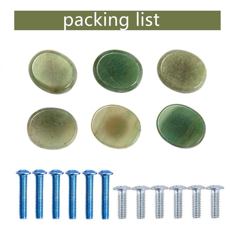Ruimou 6pcs Original Stone Knobs Natural knobs Crystal Glass Pull