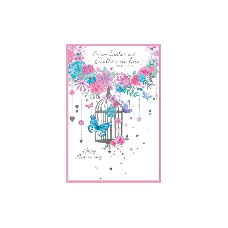 Sister & Brother-in-law Anniversary Card - Couple Wedding - Size: