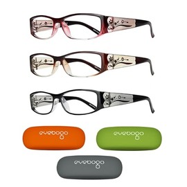 EYEBOGO Kaylee Stylish Reading Glasses for Women (3-Pack Premium, 2.25)