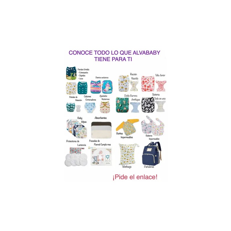 10 Pañales Ecológicos Alvababy Ai2 Doble Riel Anti Fugas