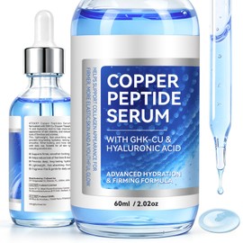 GHK-Cu Copper Peptide Serum, Anti-Aging, Collagen Booster, Hydration for Smooth, Radiant Skin, Clean Formula|2 Fl Oz