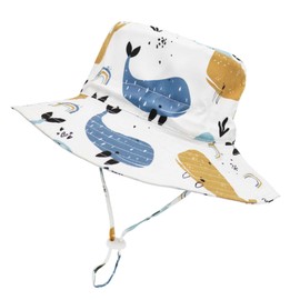 Toddler Boy Hat Baby Sun Hat UPF 50+ Toddler Beach Hat with Wide Brim Bucket Hats for Baby Girls Kid Caps White 2-4T