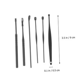 IWOWHERO 6Pcs Ear Wax Removal Kit Stylish Stainless Steel Tools for Ear Cleaning Portable and Convenient Design for Adults for Home Use and Travel