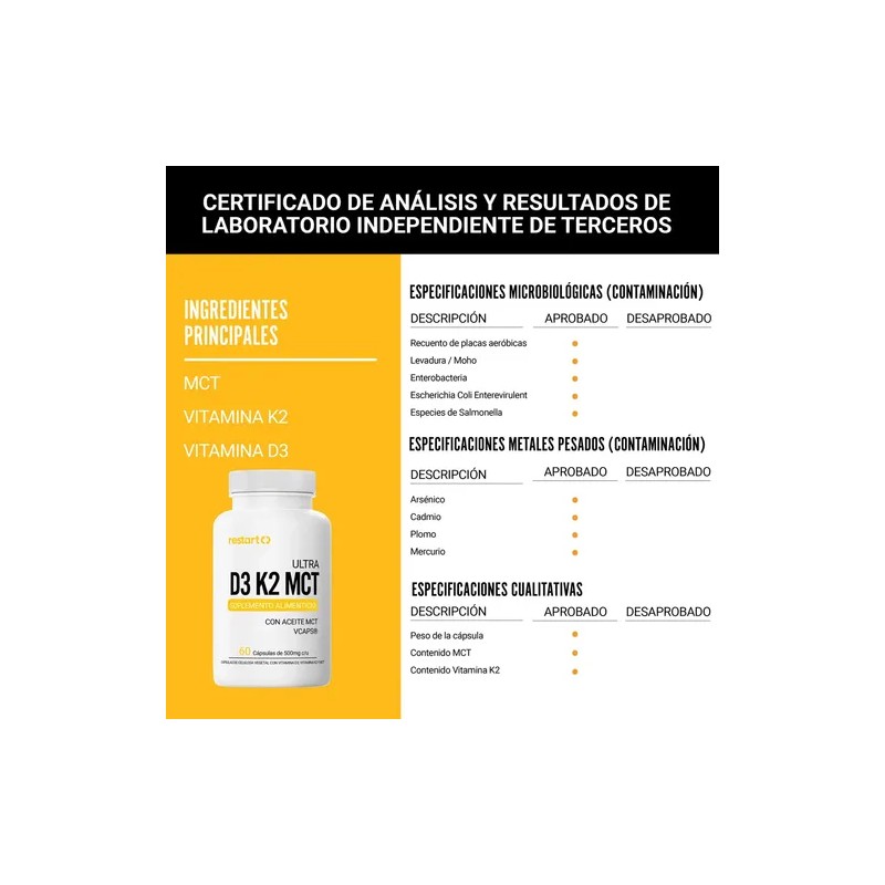 Restart Ultra D3 K2 Mct | Complejo De Vitamina D3