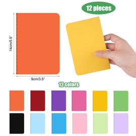 Pack of 12 A6 Notebook with 30 Pages, 12 Colours, Small Notebooks, Portable School Notepad, 14 x 9 cm, Mini Notebooks, Small Notebooks with Soft Cover for Journal, Notes, Sketching, Painting