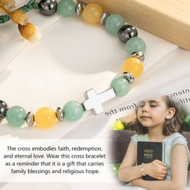 D Dongjiangjin Gift Granddaughter Gifts from Grandma Granddaughter Bracelet 1st 4 3 6 7 8 9 Year Old Girl Gifts Birthday Christmas Preschool Graduation Gifts Jewellery for Girls Cross Bracelet