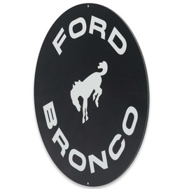Ford Bronco Round Metal Sign - Vintage Bronco Sign for Garage, Shop or Man Cave