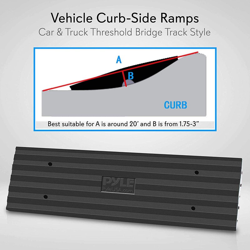 Car Driveway Curb Ramp - Heavy Duty Rubber Threshold Ramp