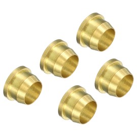 PATIKIL Pack of 5 Brass Compression Sleeves, 6 mm Tube Outer Diameter, Brass Compression Fittings, Brass Compression Fitting Assortment Kit