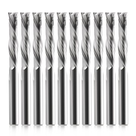 Trvoxviq Compression CNC Spiral Router Bits 10PCS, 2 Flutes 5/32'' Shank Up Down Cut Solid Carbide End Mills, 7/8'' Cutting Length Milling Cutters CNC Bits for Wood Engraving Carving(4x22mm)