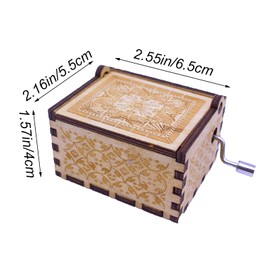 CHLDYCST Music Box for Mum, Gifts for Mom from Daughters Sons, Hand Crank Wooden Vintage Laser Engraved Musical Boxes, Present for Mother's Day Birthday Thanksgiving Day