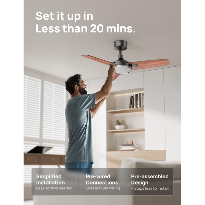 Dreo Ceiling Fans with Lights, 42 Inch, 6 Speeds, 6-Level