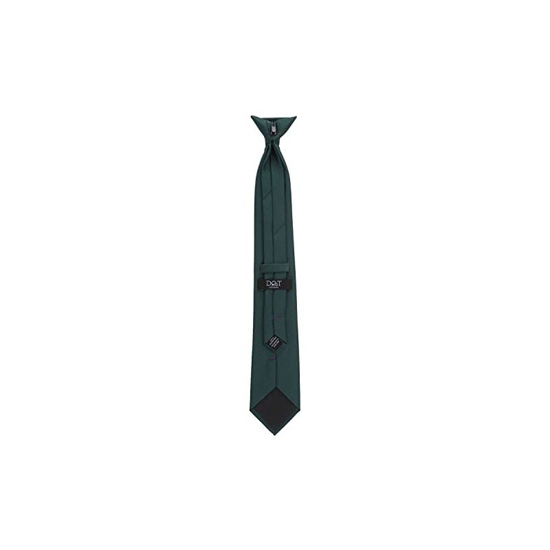 DQT Men's Plain Twill Wedding Formal Clip On Tie -