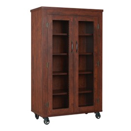 ioHOMES Naveen Industrial Storage Cabinet, Vintage Walnut