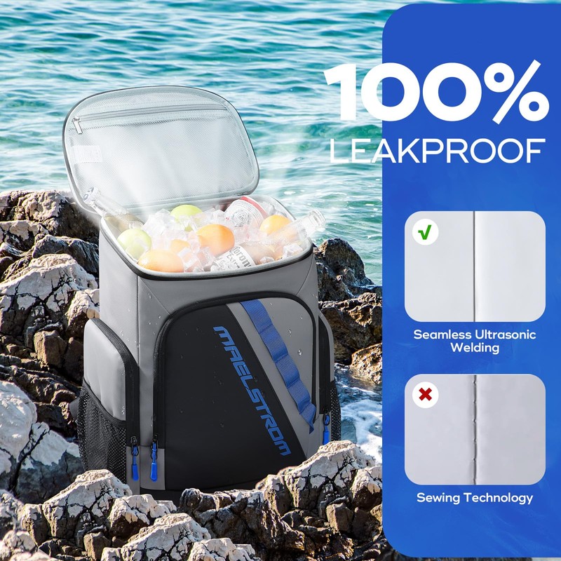 Maelstrom Backpack Cooler,36 Can Cooler Backpack,Soft Cooler Bag Insulated Leakproof,Lightweight