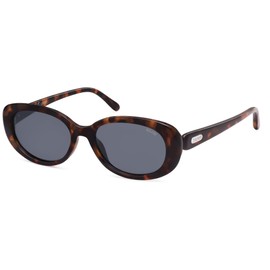 SOJOS SJ2369 - anteojos de sol polarizadas ovaladas retro para mujeres y hombres, estilo clásico de los años 90 inspiradas en el diseñador, Dark Tortoise/Light Grey, Medio