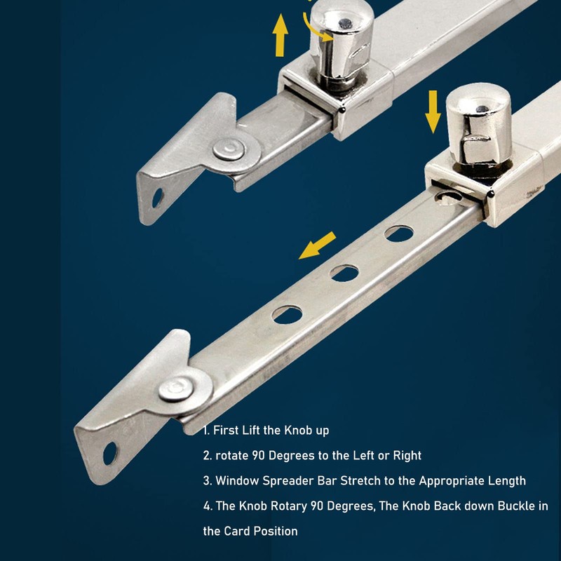 Casement Window Stay, Stainless Steel Security Window Latches Adjustable Telescoping