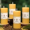 4 Pack Natural Beeswax Pillar Candles,100% Pure Beeswax Candles-380 Hours