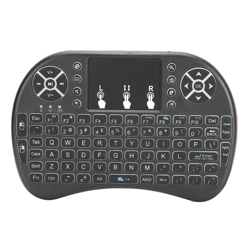 Mini Wireless Keyboard Backlit Black 2.4G RF 10-Meter Working Distance