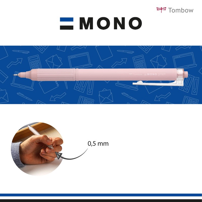 Tombow Ballpoint Pen MONO Graph Lite Smokey Pink, Precise Needle